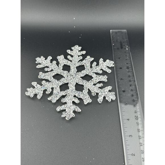 Vintage Hand Spun Glass Snowflake Ornaments Set of 4 1990s NIB - Picture 5 of 6